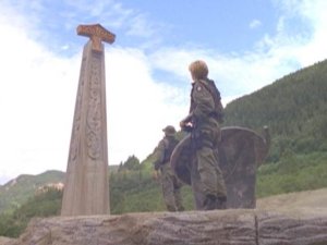 A pillar teleportation device